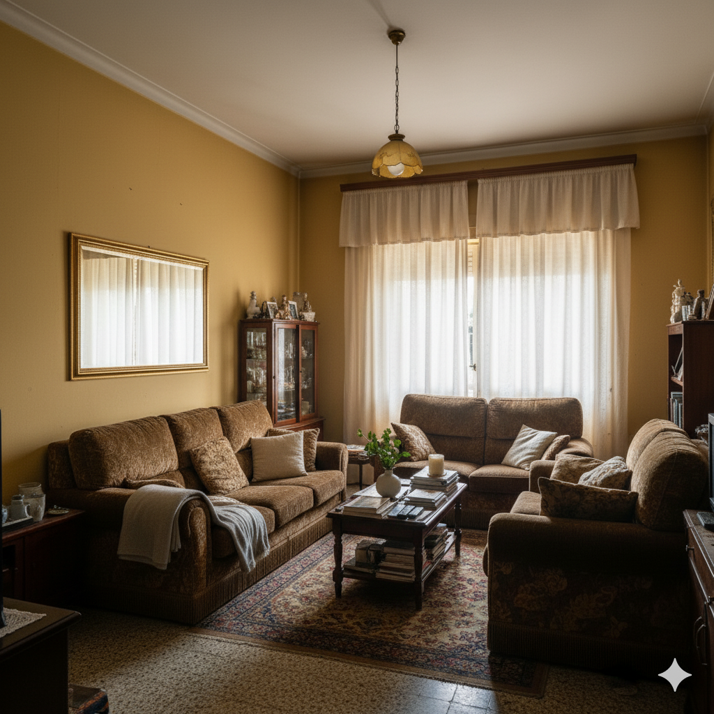 Salon despejado y luminoso después home staging cadiz trás los 3 pasos sugeridos por Engel&Völkers